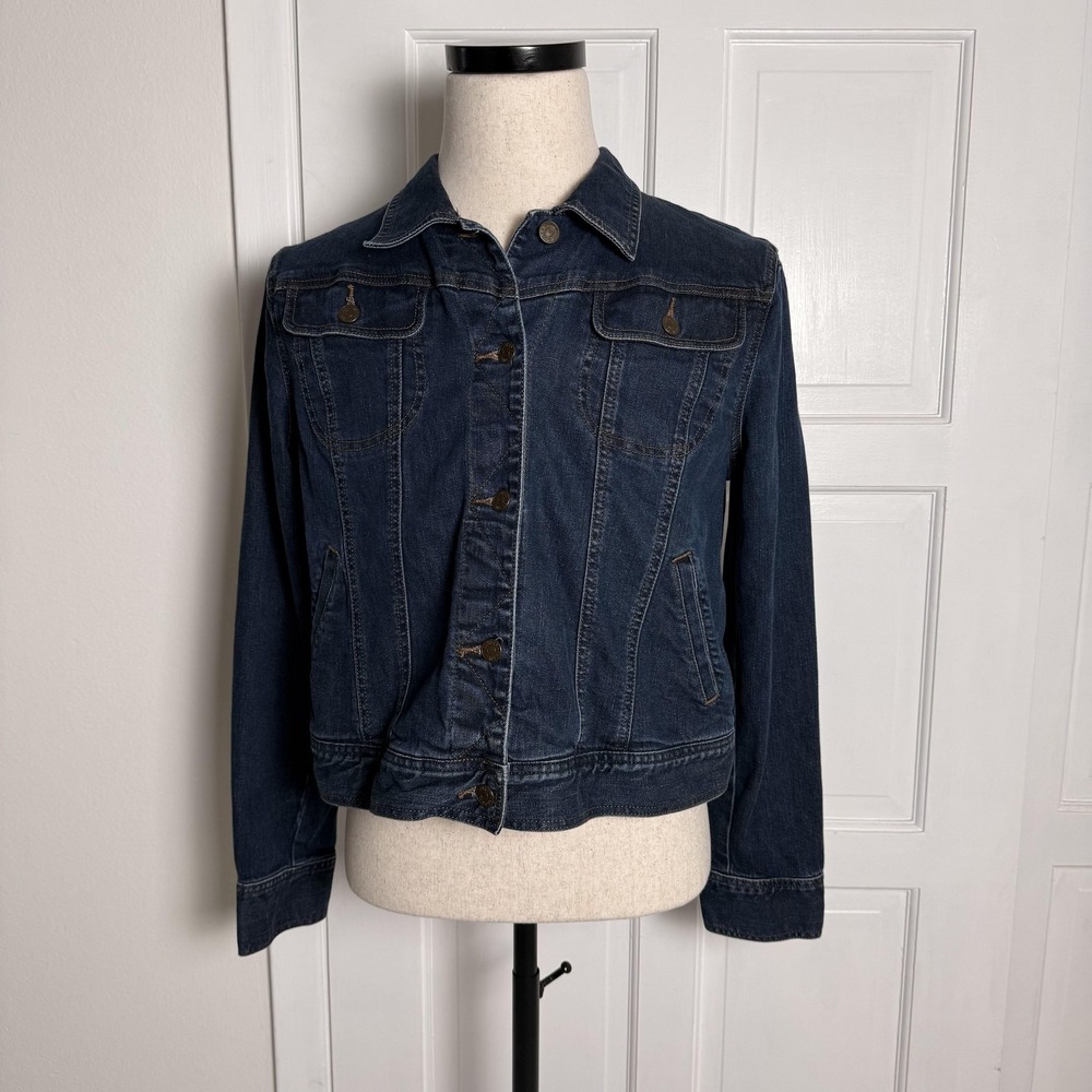 Lauren Jeans Co Ralph Lauren Jacket‎ Womens XL Blue Denim Jean Stretch Trucker